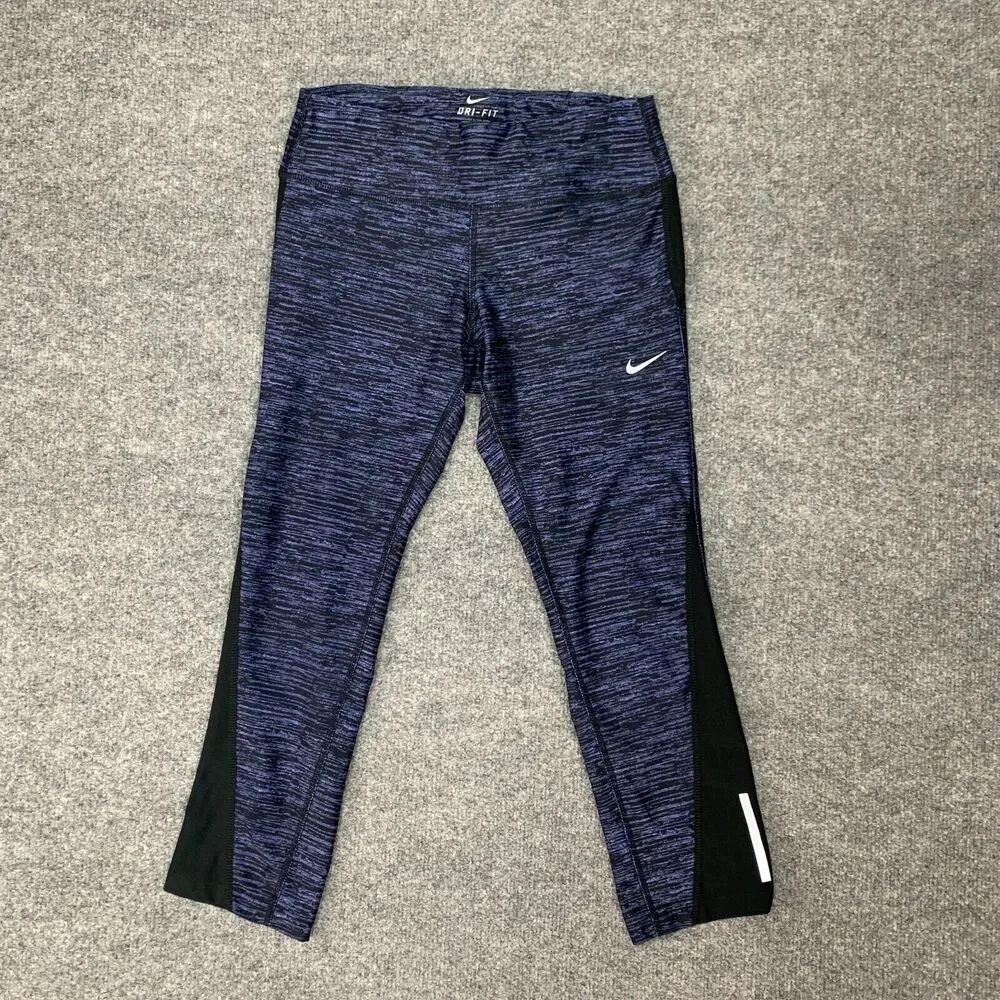 Nike Dri Fit Capri Leggings Womens S Small Running Reflective Cropped *READ